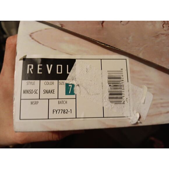 NWT Revol Miniso Snake Skin Faux Leather Stiletto Heels Clear Strap Shoes Size 7 - Picture 12 of 12